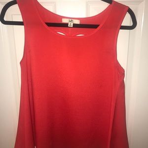Red boutique tank with heart back cut-out